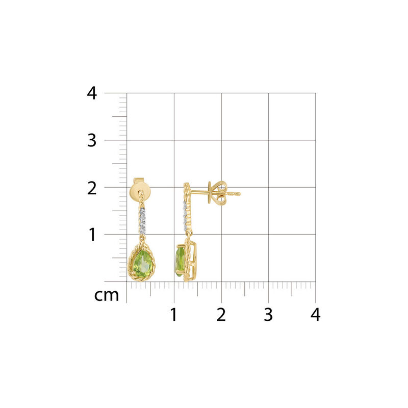 Aretes Oro Amarillo 10k Diamante Peridot Fino |... image number null