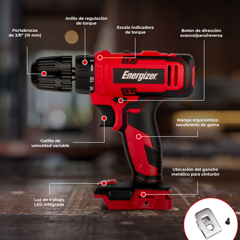 Energizer Taladro Inal&aacute;mbrico 3/8' 20v 1250 rpm... image number null