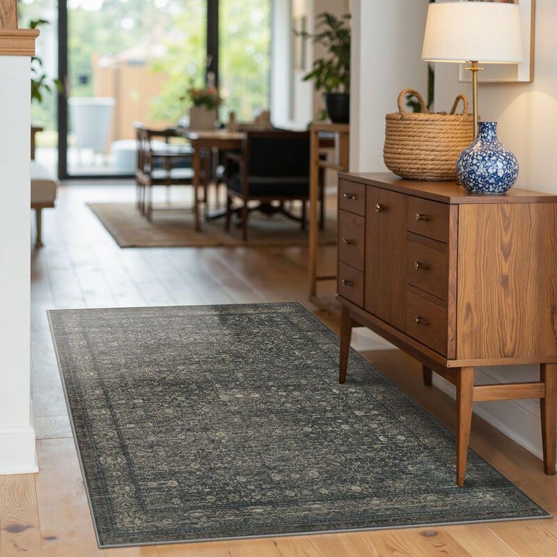 Alfombra Rugxara 91x150 Cm Verde Musgo Boho Vin... image number null