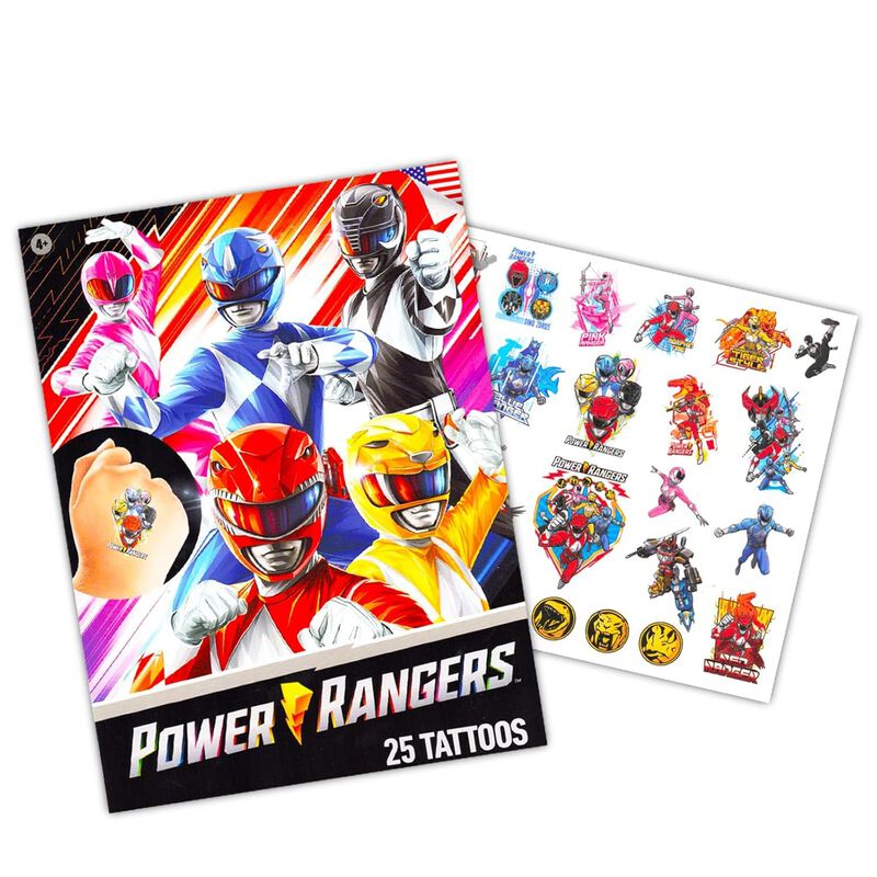 Paquete De 75 Tatuajes Temporales Power Rangers image number null