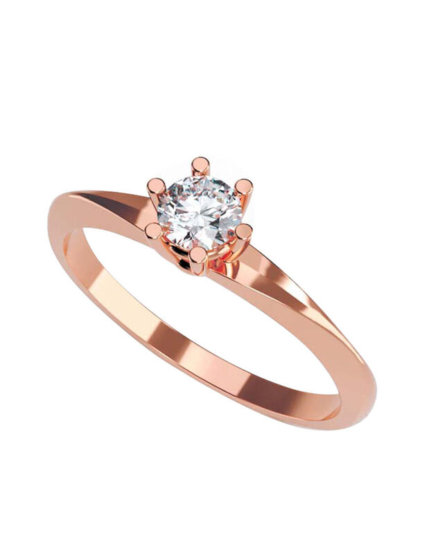 Anillo de Compromiso en Oro Rosa 10K con Circon... image number null