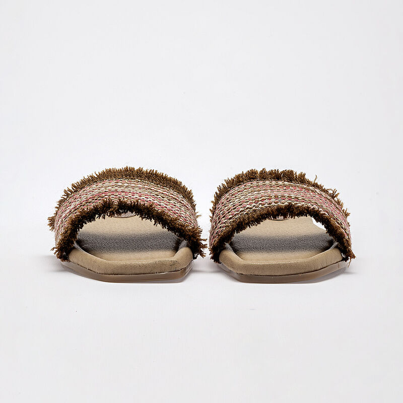 Mora Tierra sandalia piso para mujer camel mult... image number null