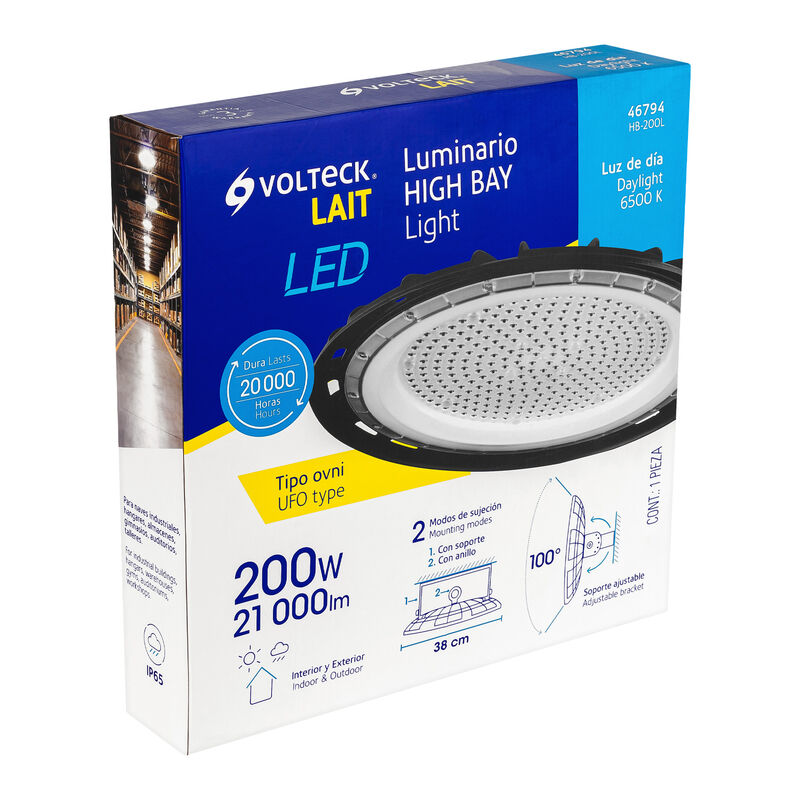 Luminario de Led 200 W High Bay Volteck image number null