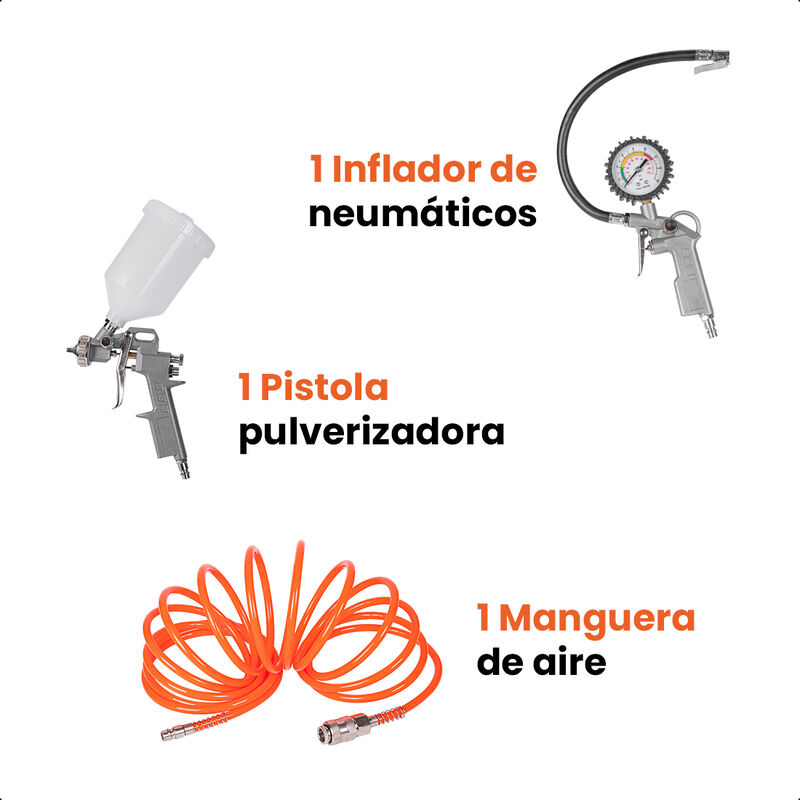 Daewoo Compresor de Aire 24 Litros 2 HP 8 Bar/1... image number null