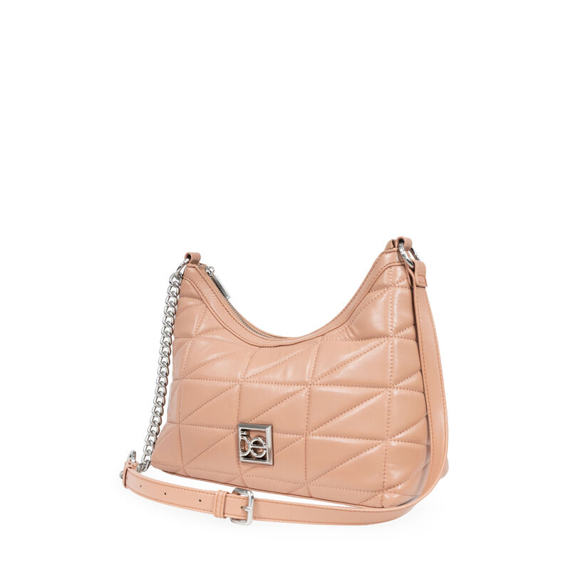 Bolsa Hobo Mediana Asa De Cadena Color Beige image number null