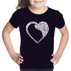 Camiseta Word Art Para Ni&ntilde;a - Coraz&oacute;n de Perro - Negro