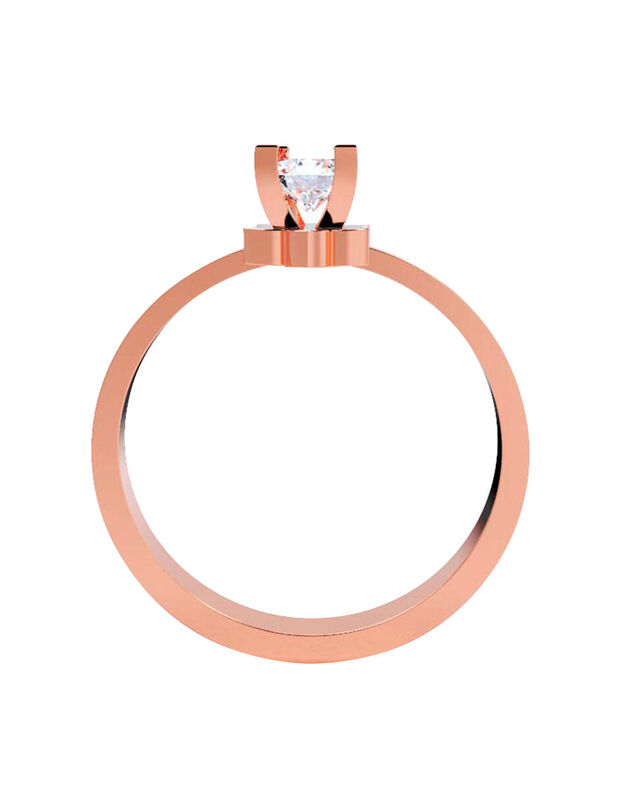 Anillo de Compromiso en Oro Rosa 14K con Circon... image number null