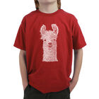 Camiseta Word Art Para Ni&ntilde;o - Llama - Rojo