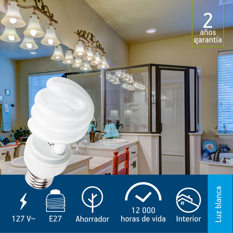 Pack de 20 focos ahorradores Aksi 9W Mini Espir... image number null