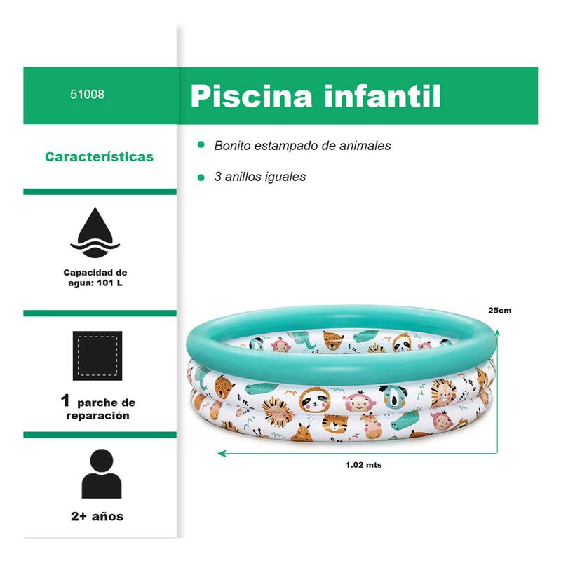 Pileta Infantil Inflable Redonda Animales Safar... image number null
