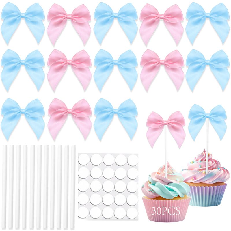 Adorno Para Cupcakes Meorlusy 30 Piezas Lazos R... image number null