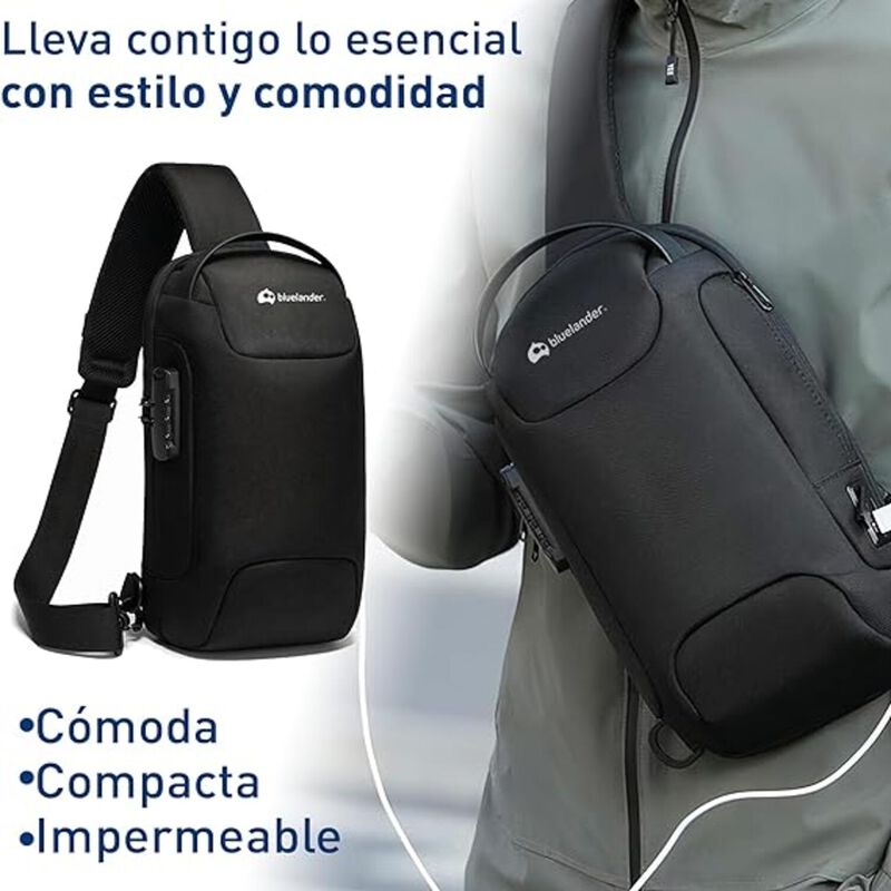 Mochila Antirrobo Cruzada con Candado Bluelande... image number null