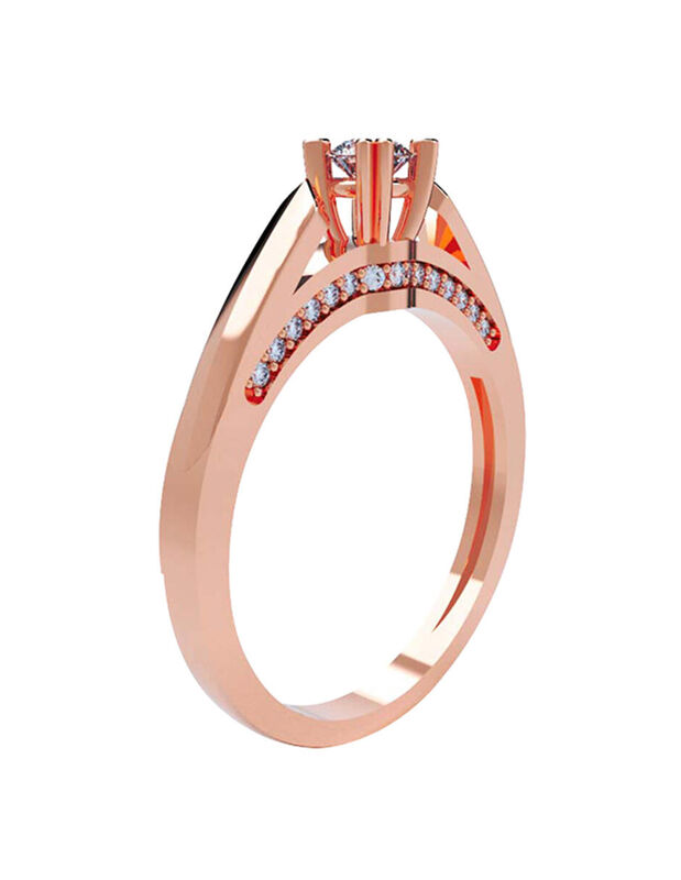 Anillo de Compromiso en Oro de 14K con Circonia... image number null