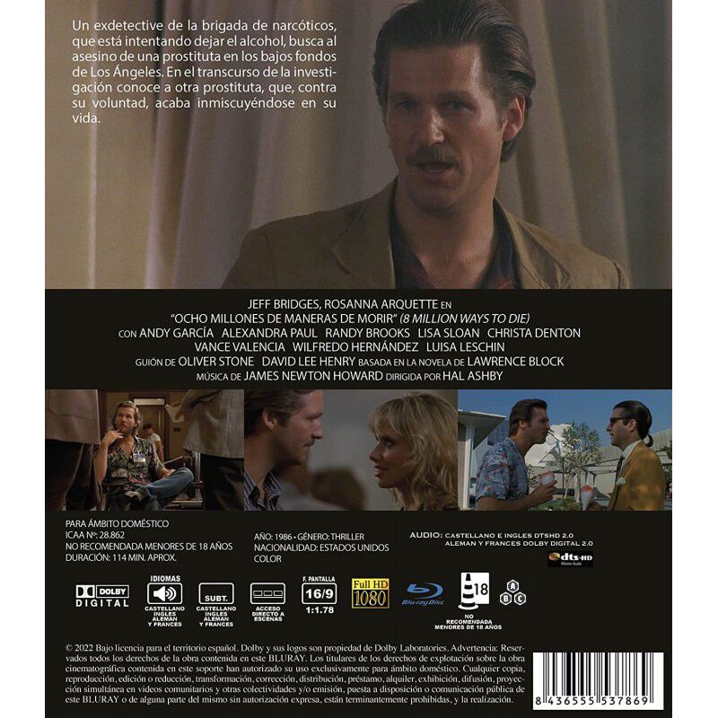 Ocho Millones De Maneras De Morir [blu-ray.] (1... image number null