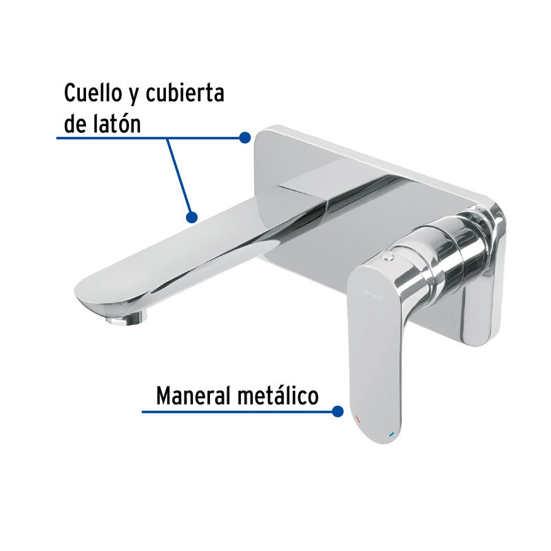 Monomando Cromo de Pared para Lavabo Foset Rivi... image number null