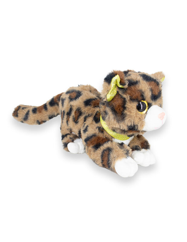 Gatito De Peluche Acostado Color Caf&eacute; Con Manch... image number null