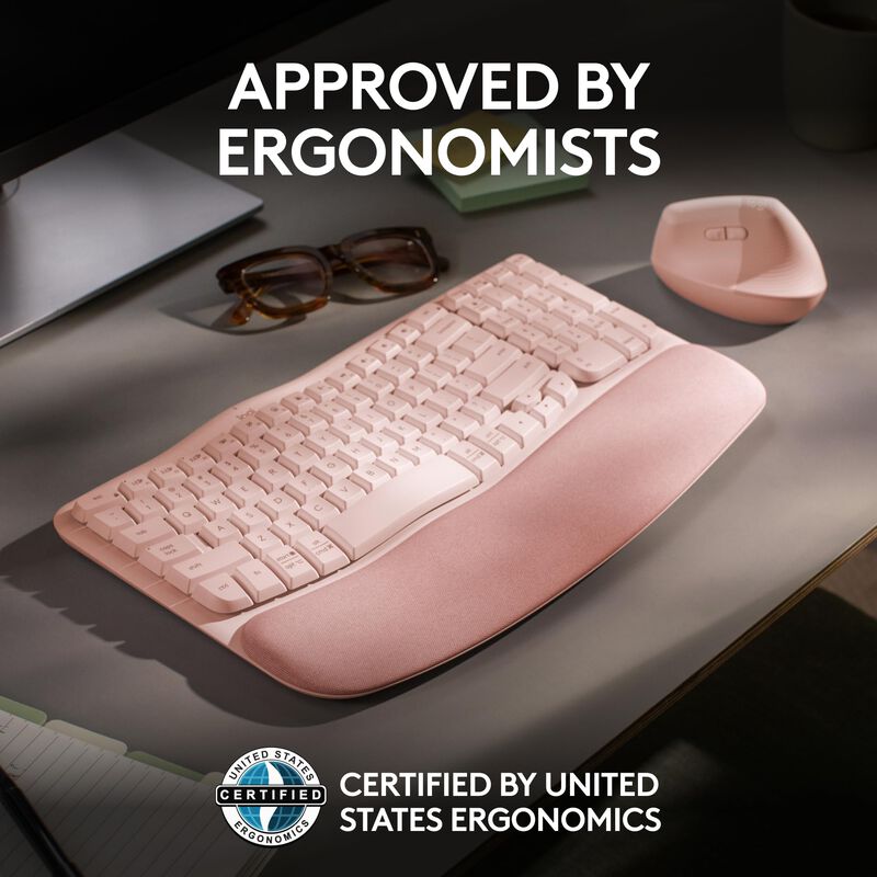 Teclado Logitech Wave Keys Inal&aacute;mbrico Ergon&oacute;mi... image number null