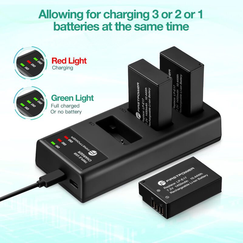Bater&iacute;a Y Cargador Firstpower Lp-e17 Para Canon... image number null