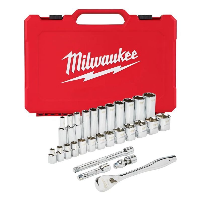 Juego de llave de trinquete y cubo de 3/8&Prime; y da... image number null