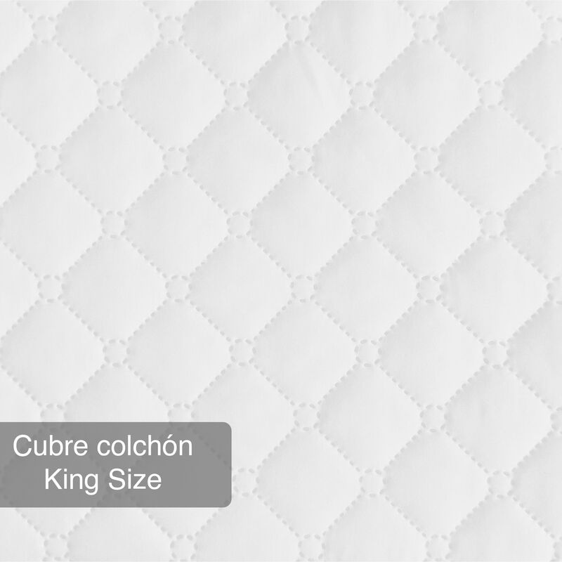 Cubre Colch&oacute;n Ultrasonic King Size Blanco image number null