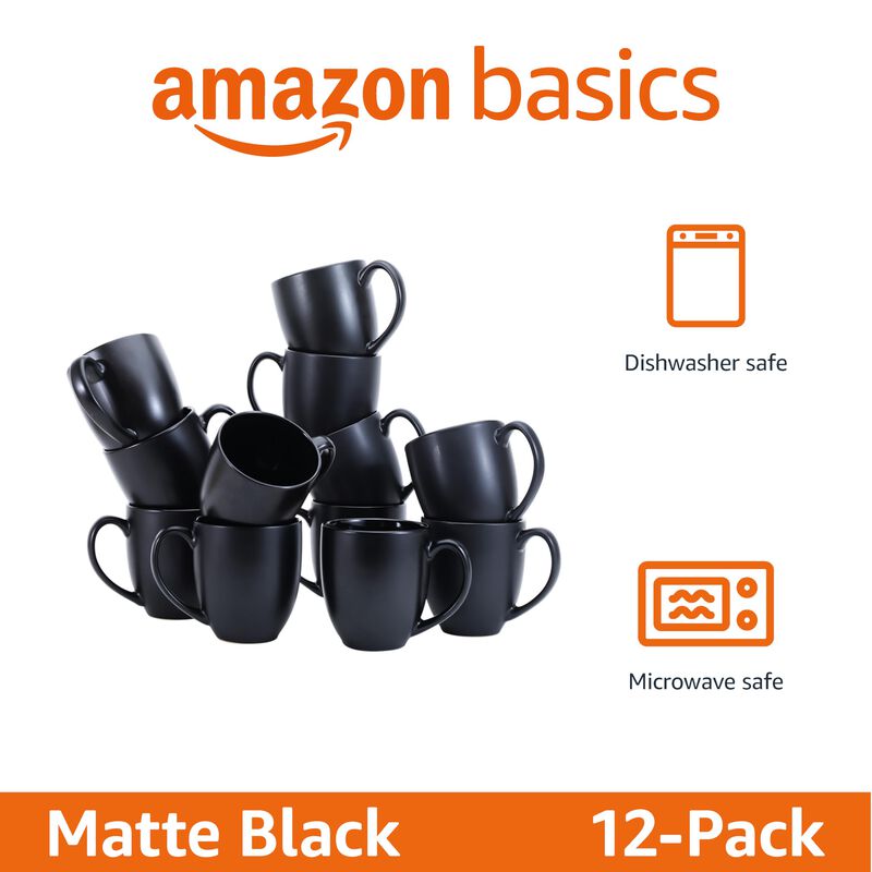 Taza De Caf&eacute; Amazon Basics 473 ml Negro Mate - ... image number null