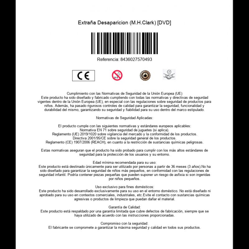 Extra&ntilde;a Desaparicion (M.H.Clark) [DVD] image number null