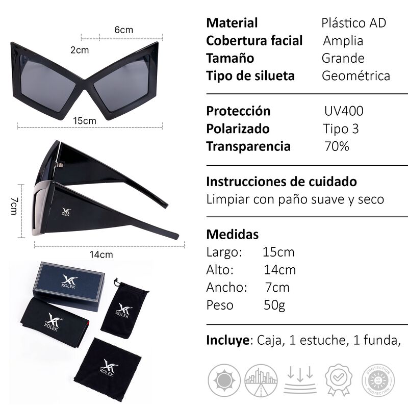Lentes De Sol Xolek 153 Retro Geom&eacute;trico Uv400 image number null