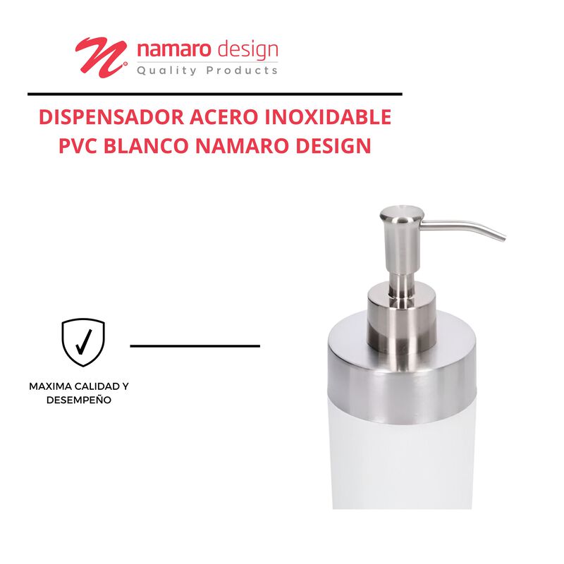Dispensador De Acero Inoxidable Con PVC Blanco ... image number null