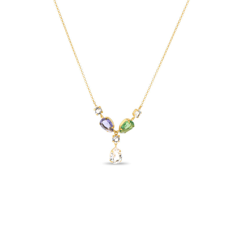 Gargantilla Plata Dorada 925 Piedras Color Ajus... image number null