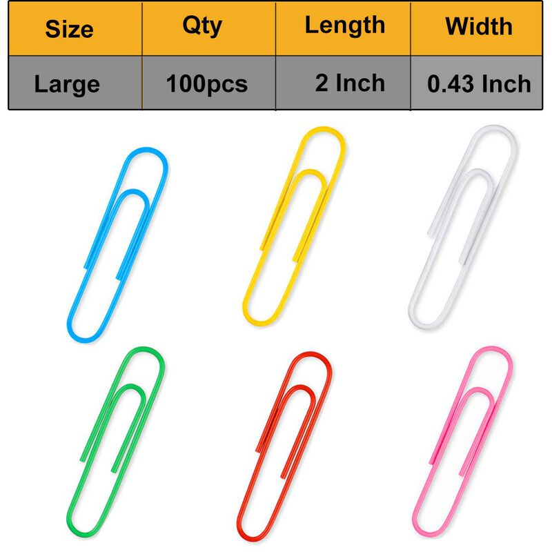 Clips De Papel Vinaco 5 cm, Paquete De 100, Col... image number null