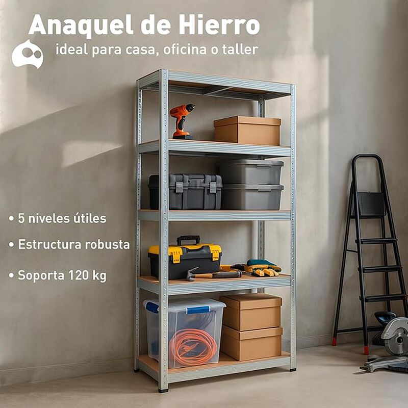 Anaquel de Hierro, 5 Niveles Ajustables,  Organ... image number null