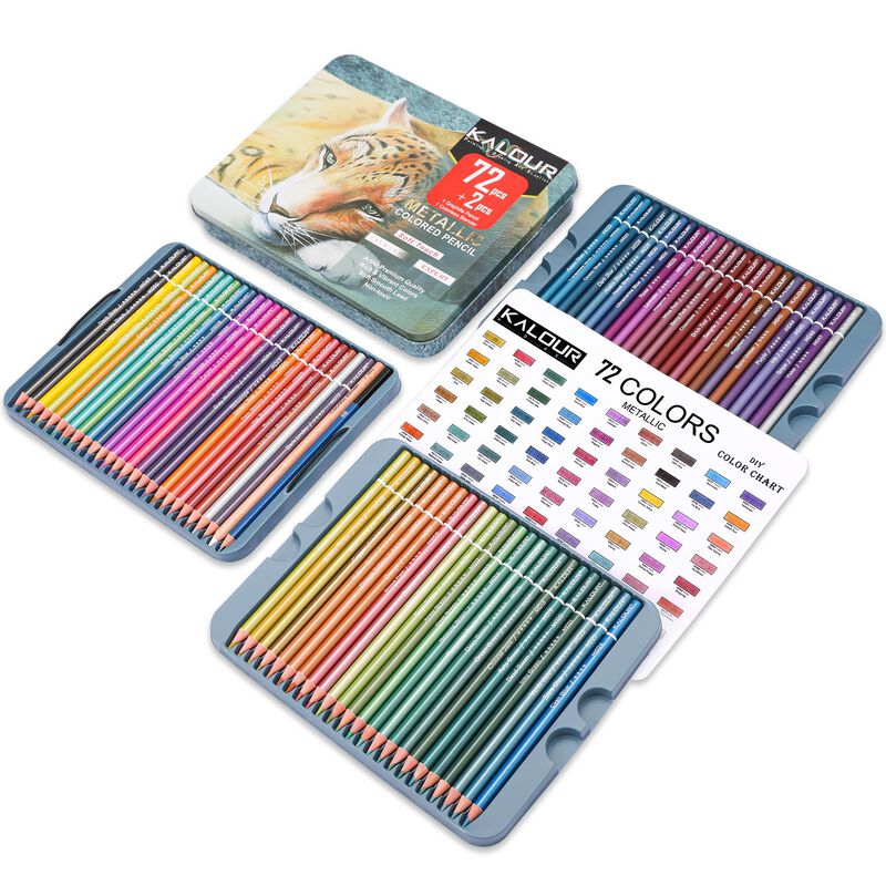 L&aacute;pices De Colores Kalour Metallic 72 Piezas Pa... image number null