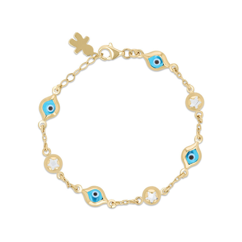 Pulsera De Oro Amarillo De 14K Con Ojo Turco (1... image number null