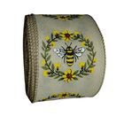 Cinta Gen&eacute;rica De 6,35 cm Con Alambre &ndash; Dise&ntilde;o De Abeja Primaveral &ndash; 9 m