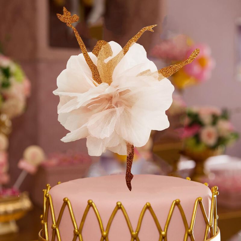 Adorno Para Tarta Yunitianmi Bailarina Rosa Dis... image number null