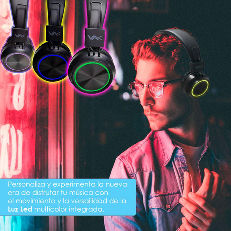 Audífonos Vak 2026 Bluetooth Fm Entrada Sd Aux ... image number null