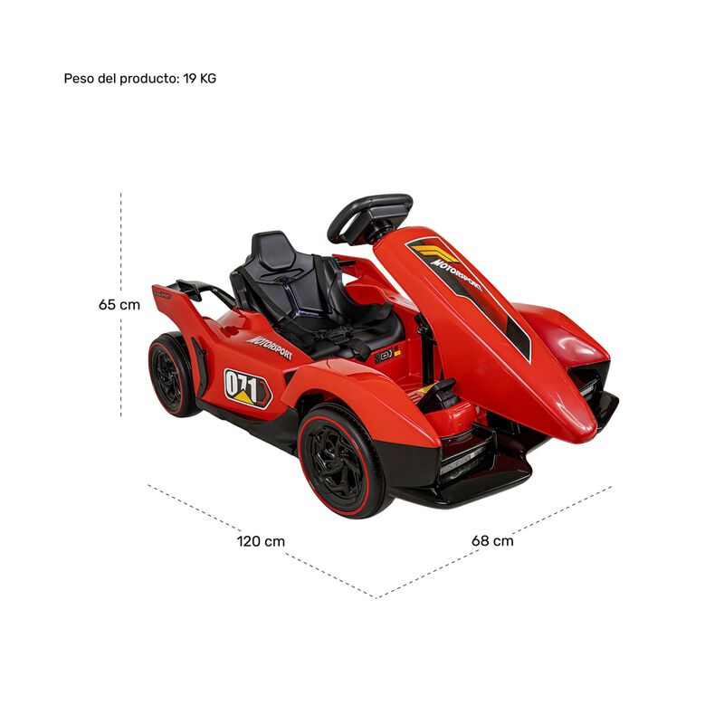 Montable Eléctrico Go Kart F1 12v Niños Luz Led... image number null