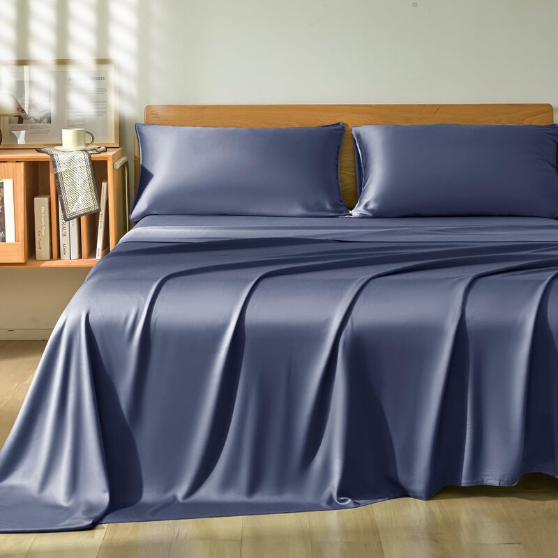 Juego De S&aacute;banas Homiest King Azul Granito 4 Pi... image number null