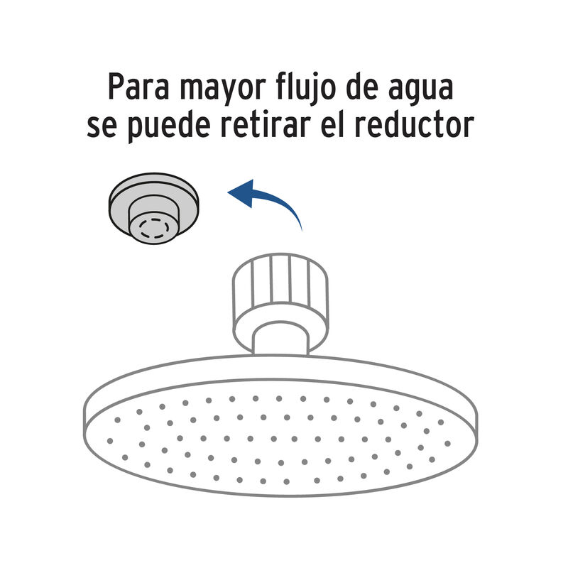 Regadera Cromo 12' Plato Redondo delgado con Br... image number null