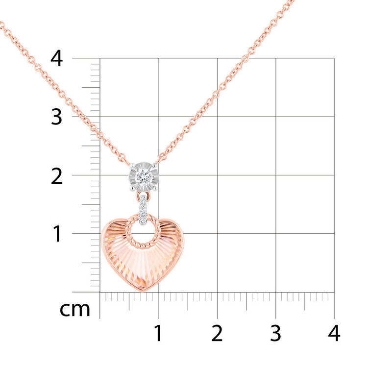 Gargantilla Coraz&oacute;n Oro Rosa Platinado 14k 6 Pt... image number null