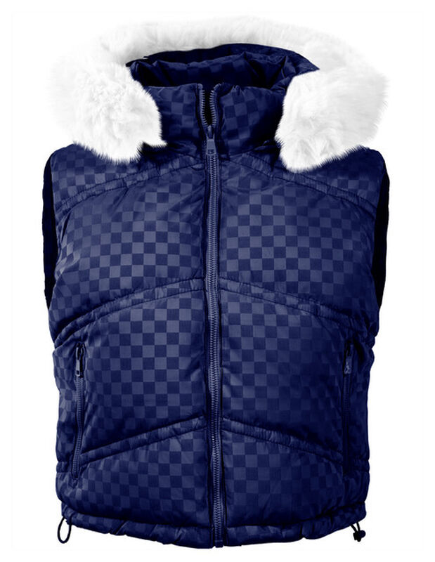 Chaleco Capitonado Corto Gorro Desmontable Azul... image number null