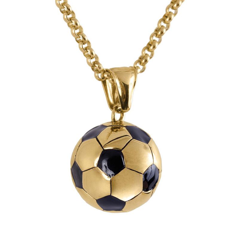 Collar Hombre Acero Inoxidable, Balón Fútbol Mu... image number null