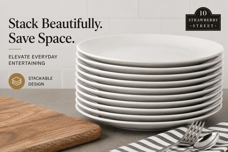 Plato De Cena 10 Strawberry Street 27 cm Blanco... image number null