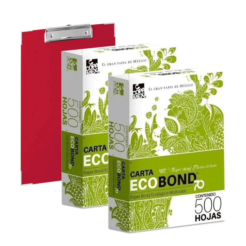 Papel Bond Carta 1000 hojas ECOBOND Blanco con ... image number null