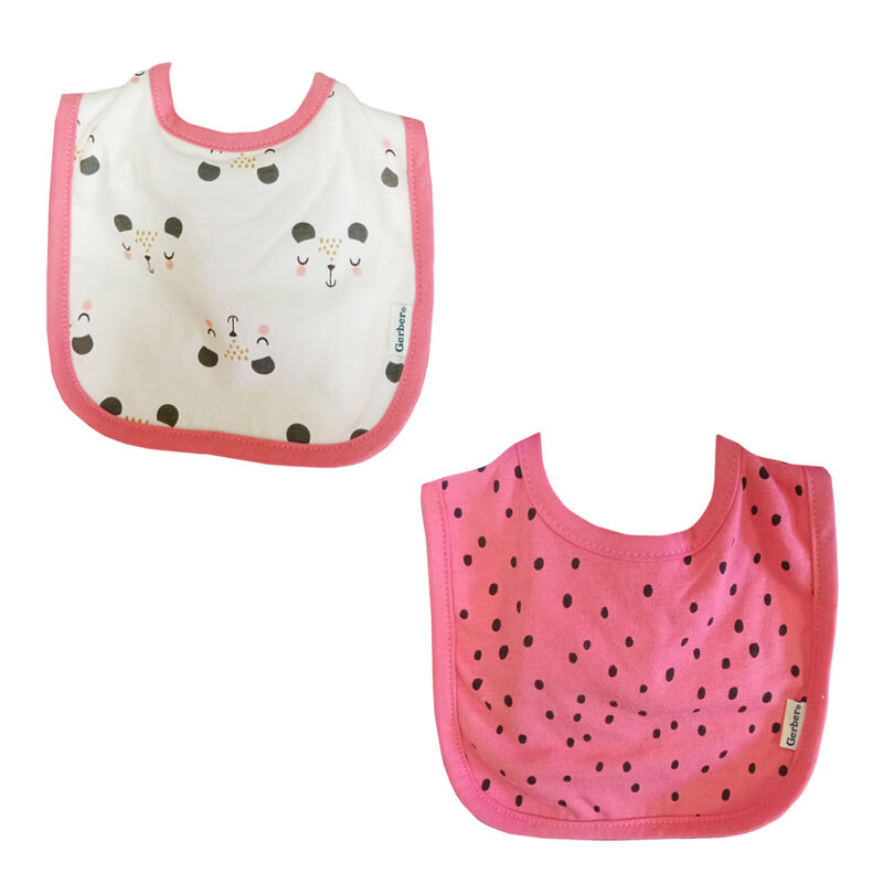 Babero De Tela Para Bebé Gerber 2pz Niña Rosa image number null