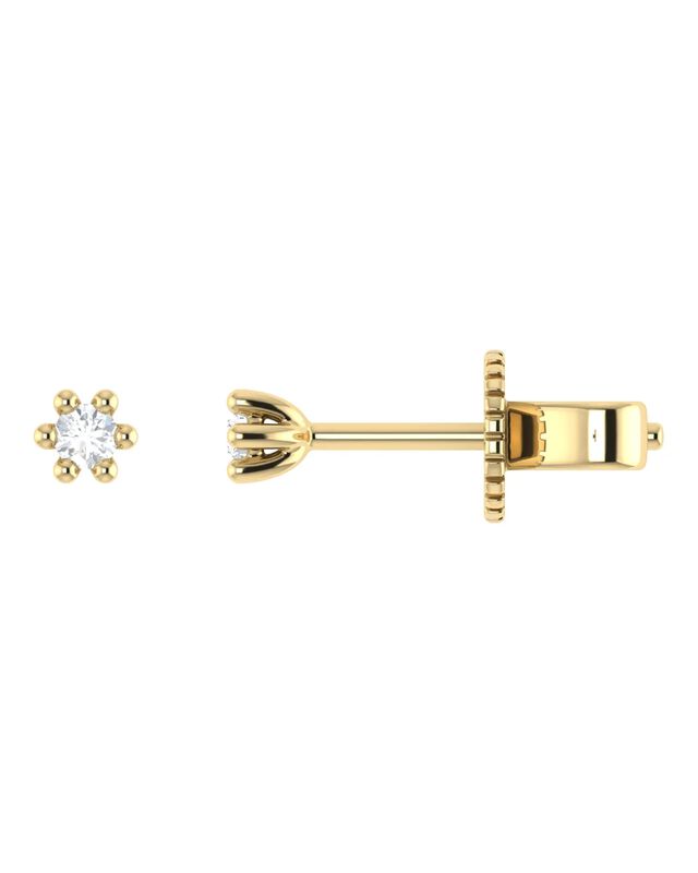 Broqueles De Oro Amarillo 14k Con 5pts De Diama... image number null
