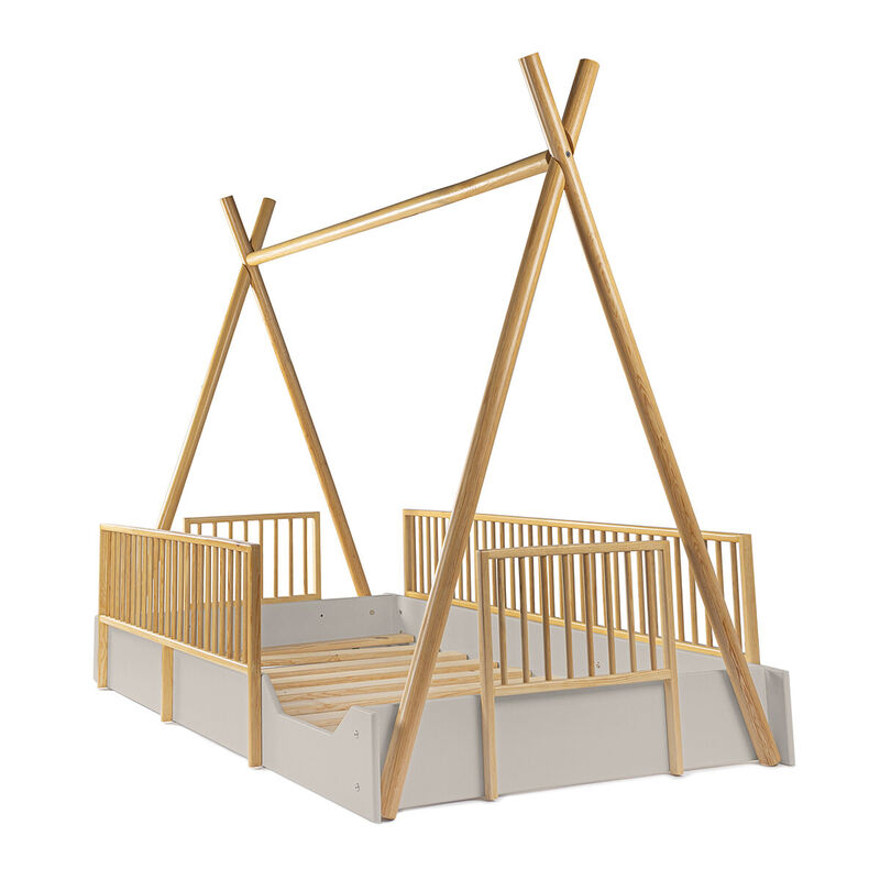 Cama Tipi Montessori de Madera con Barandales R... image number null