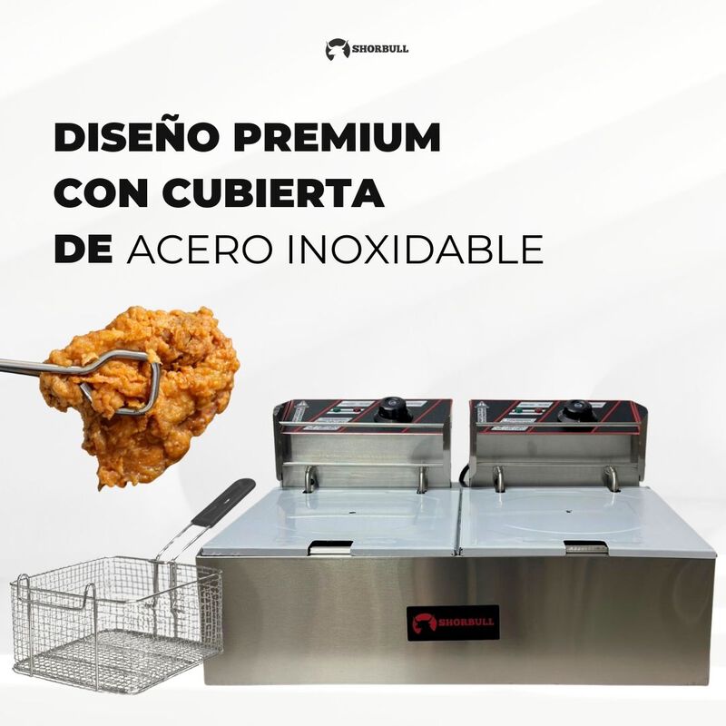 Freidora eléctrica doble 12L Shorbull image number null