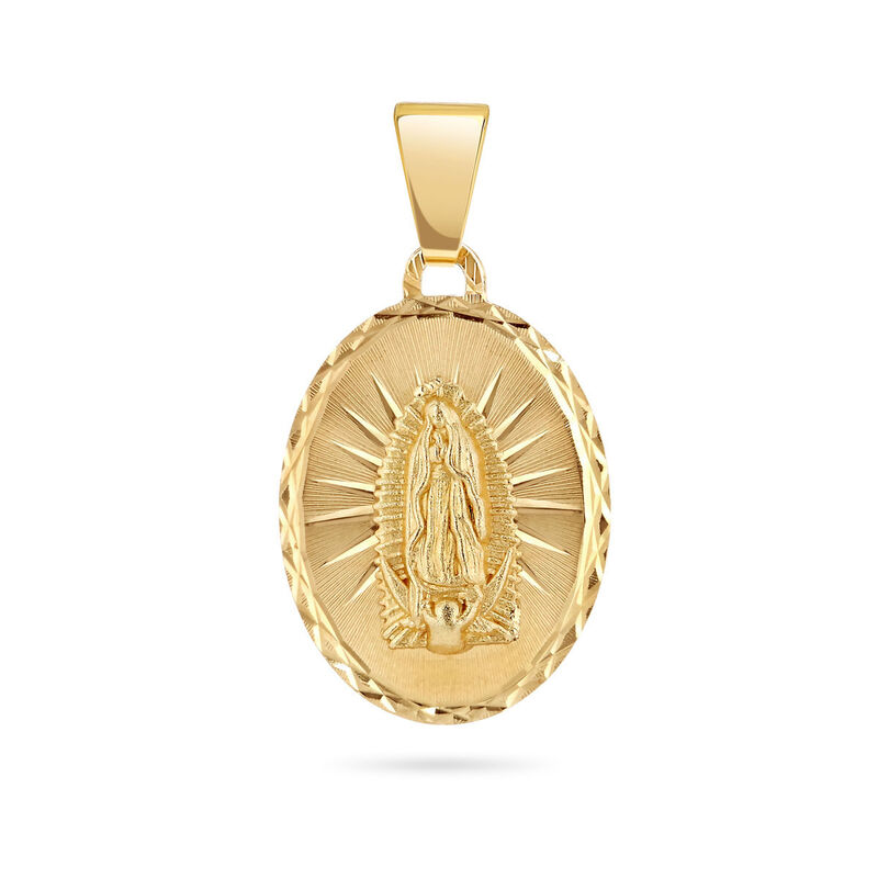 Medalla Ovalada Oro Amarillo 14K Virgen De Guad... image number null