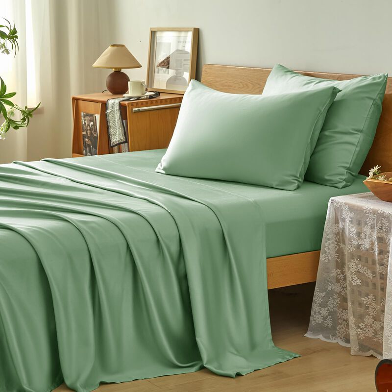 Juego De S&aacute;banas Homiest Twin Verde Salvia 3 Pi... image number null